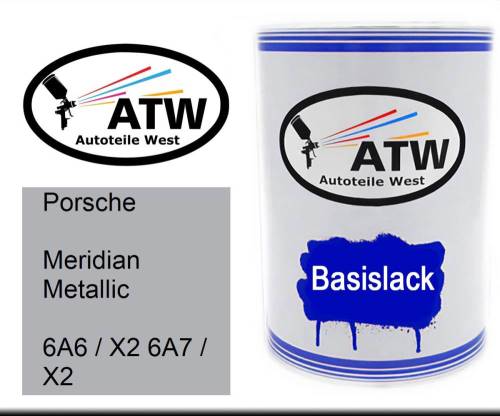 Porsche, Meridian Metallic, 6A6 / X2 6A7 / X2: 500ml Lackdose, von ATW Autoteile West.